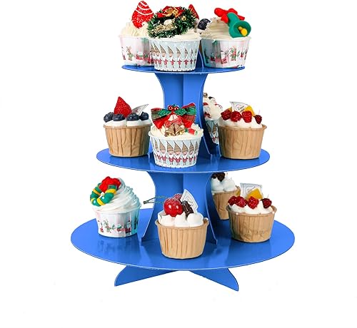 Miniatura 3 de 2 soportes para cupcakes de 3 niveles, soporte para pasteles, torre escalonada para mesas de postres, decoración de fiestas temáticas de cumpleaños,