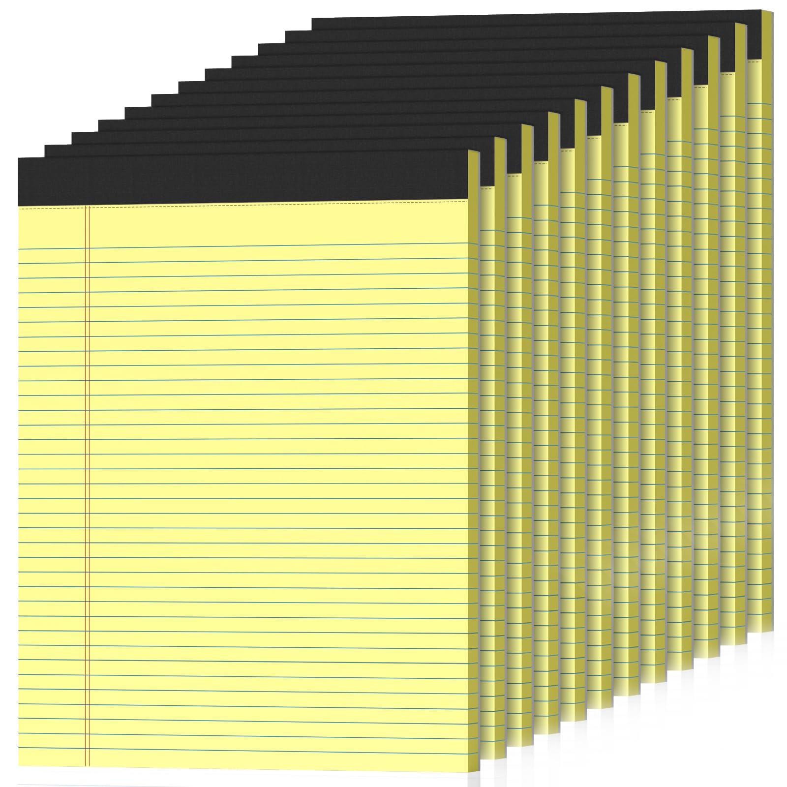 12 Pack Legal Pads 8.5" x 11" College Ruled Yellow Note Pads 8.5 x 11 Inch Micro-Perforated Notepad 600 Sheets in Total Lined Writing Paper Notebook