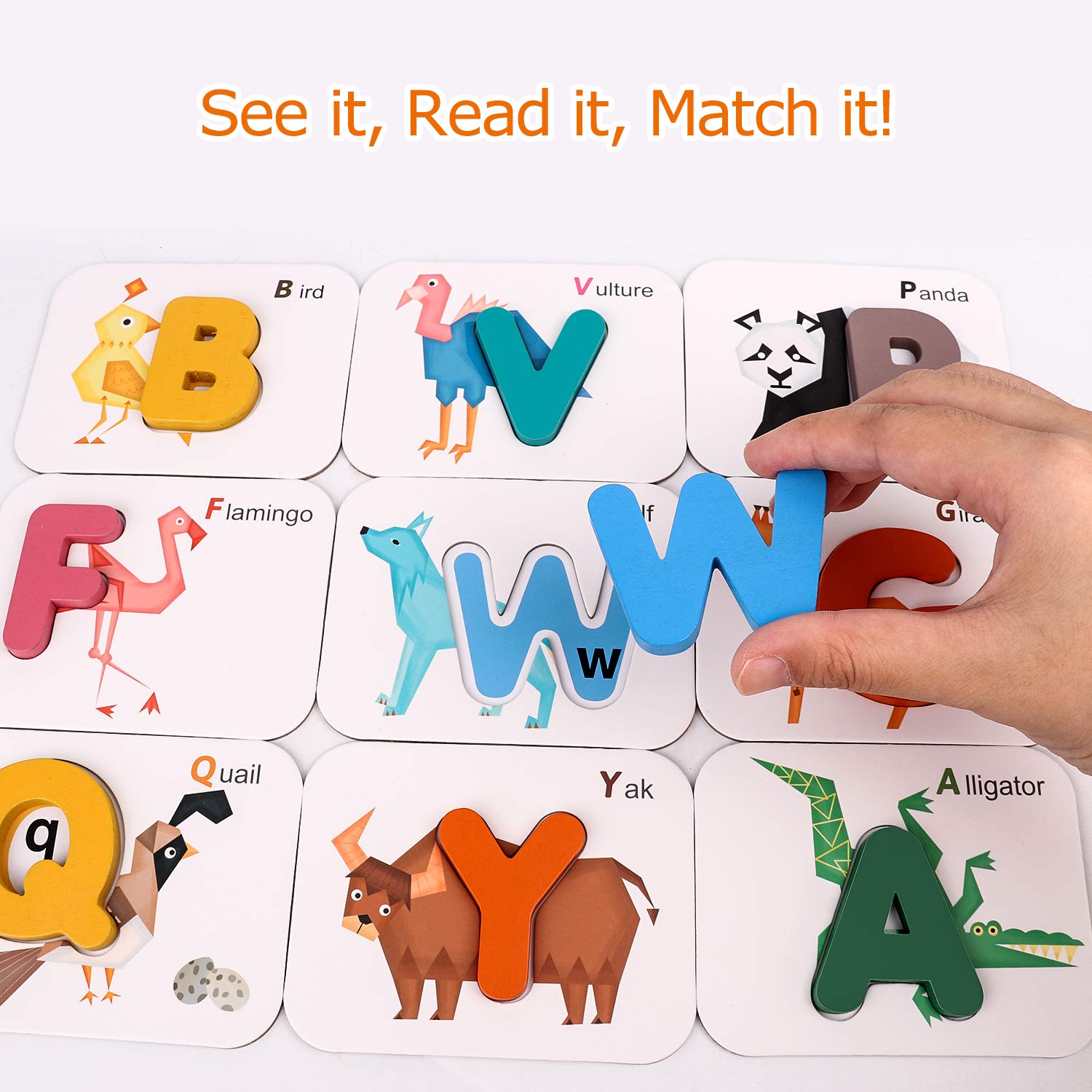 Snapklik.com : Gamenote Alphabet And Numbers Flash Cards - Wooden ABC ...
