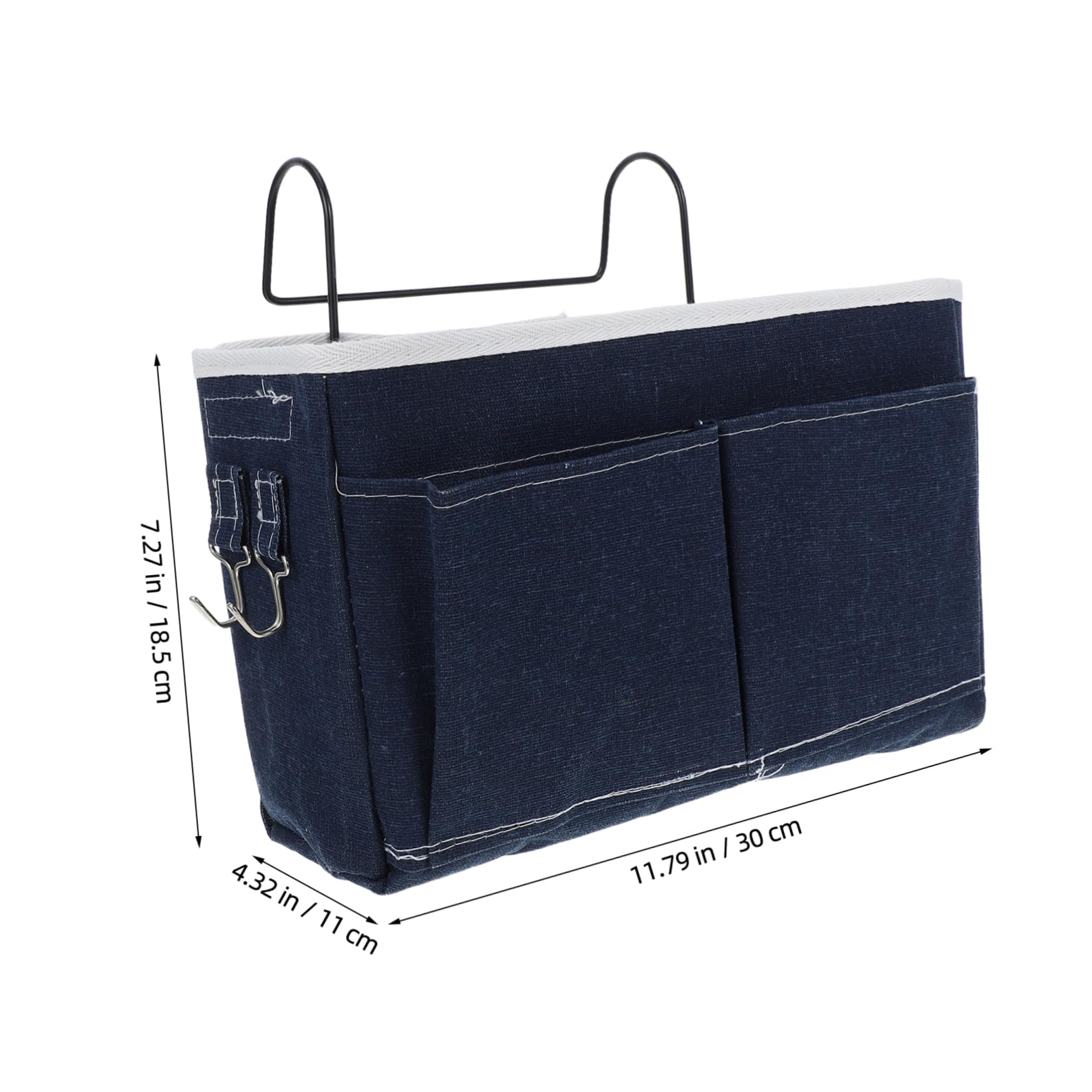 STOBAZA Bedside Hanging Storage Bag: Hanging Organizer for College Dorm Room Bunk Beds - Fabric Storage Container for Books Phones Glasses Sundries