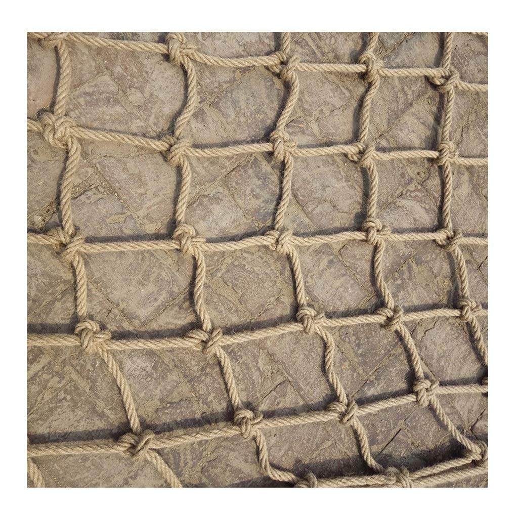 GTHTUHFD Hemp Rope Net Plants Fence Hemp Rope Netting Children Swing Climbing Safety Net Hemp Safety Net Playground Hammock Cargo Net Garden Netting Dia 8Mm,5X5m(16.4X16.4ft)