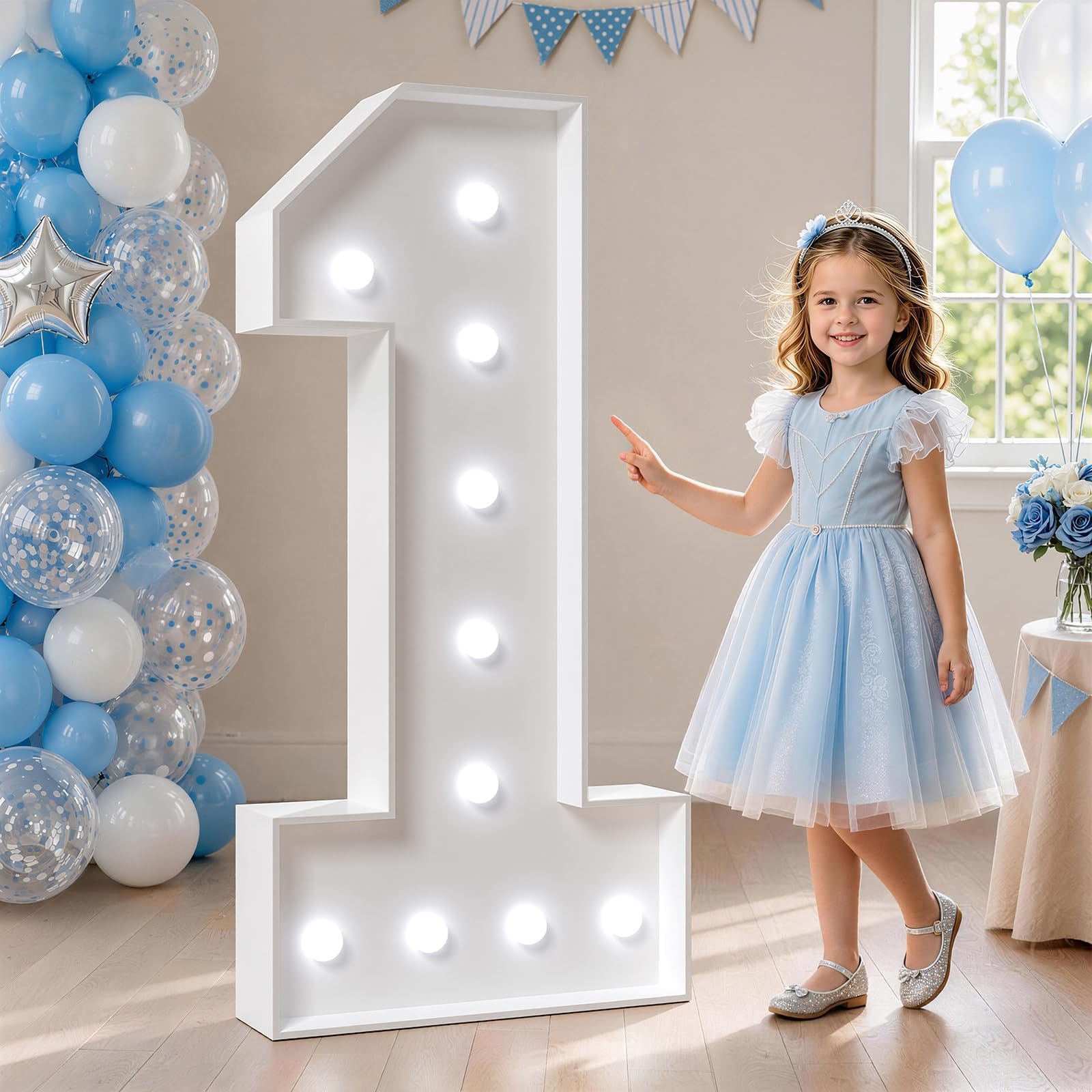 Marquee Numbers, 4FT Marquee Light Up Numbers 1 With Cool Light