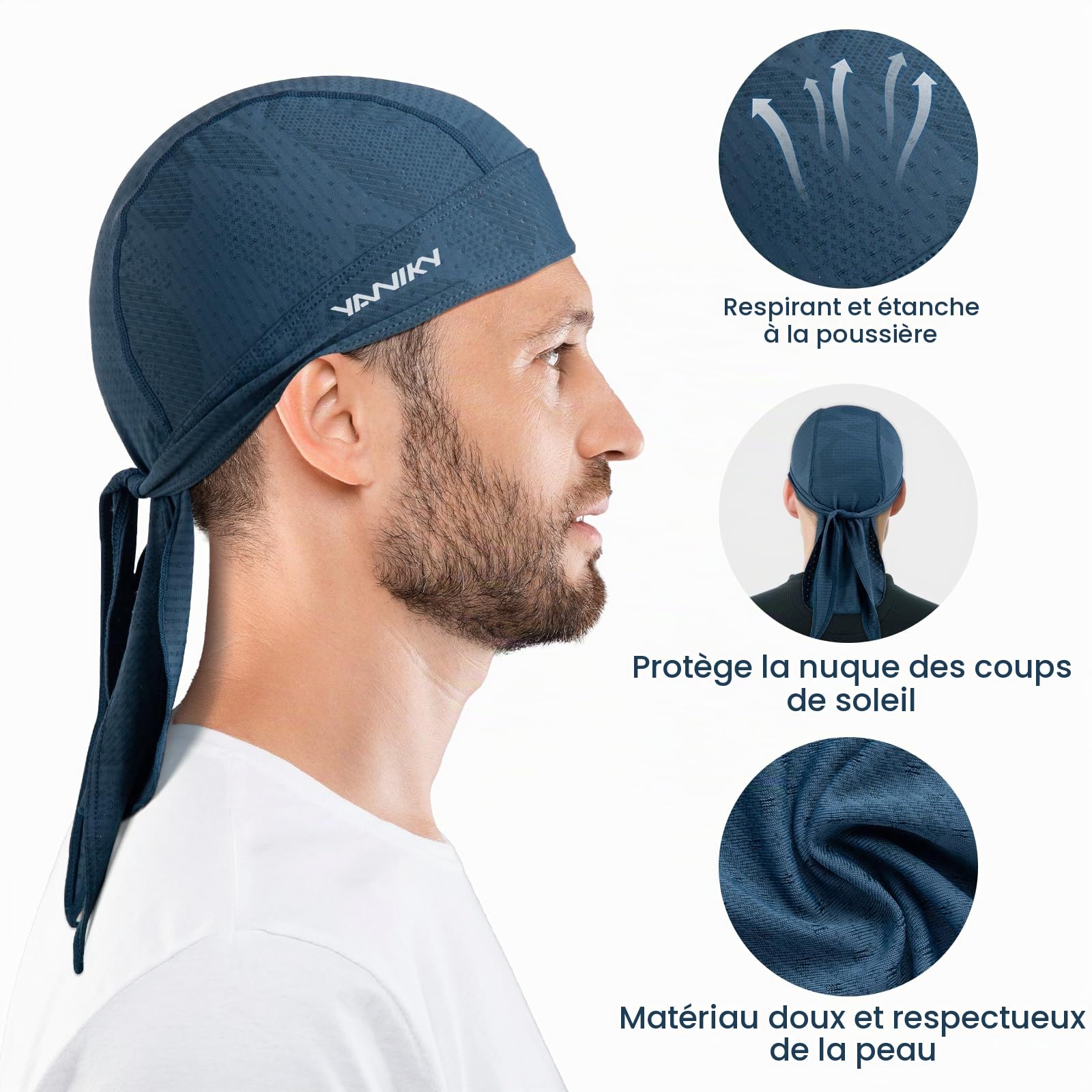 YANIKY Bandana Unisexe MTB - Protection UV & Respirable - Bord Inférieur Élastique pour Cyclisme, Randonnée et Moto