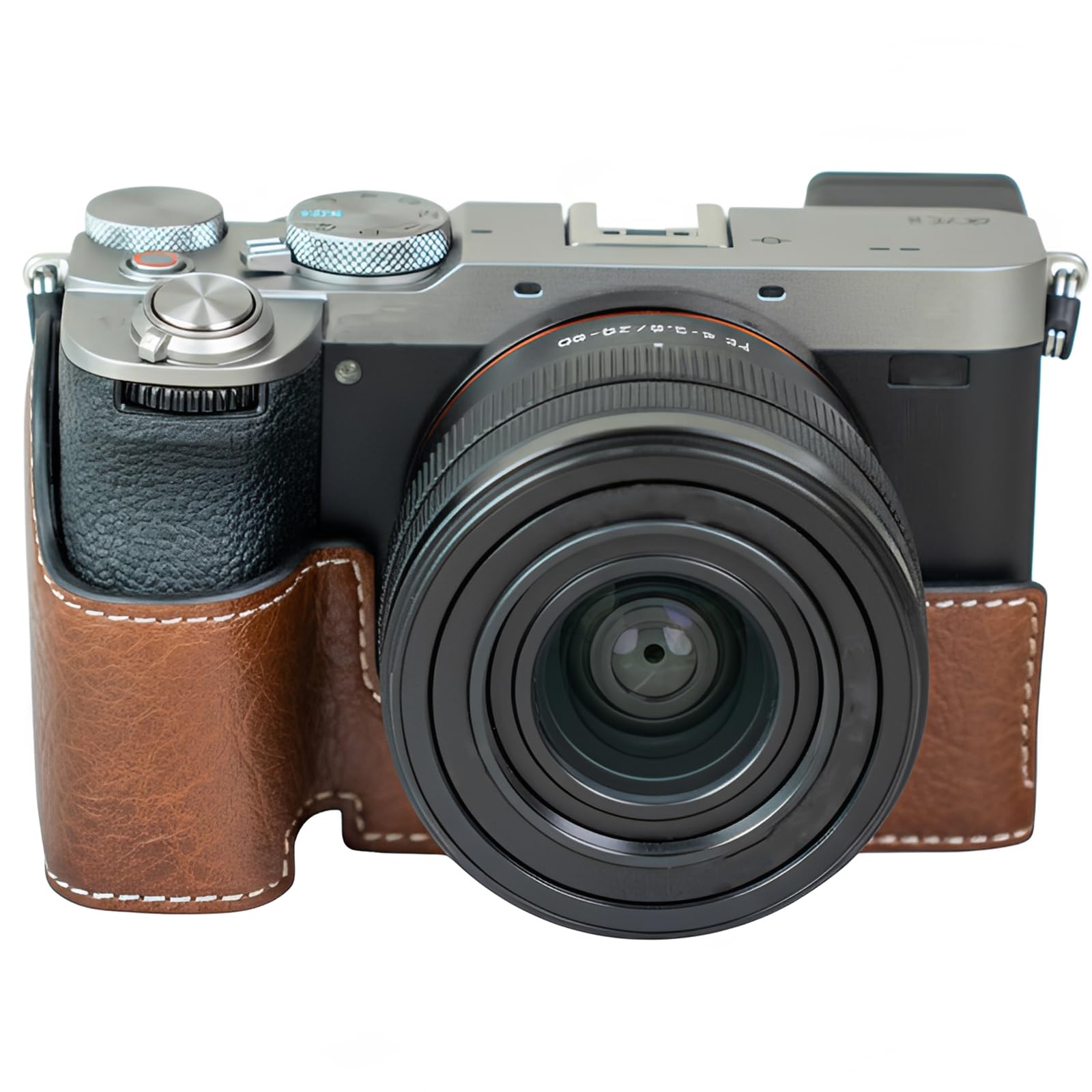 Protective Camera Case Compatible with Sony Alpha 7C II A7C II A7C Mark II Camera, Custom Fit PU Leather Bag with Hand Grip & Opening Bottom, Compact Carrying Storage (Brown)