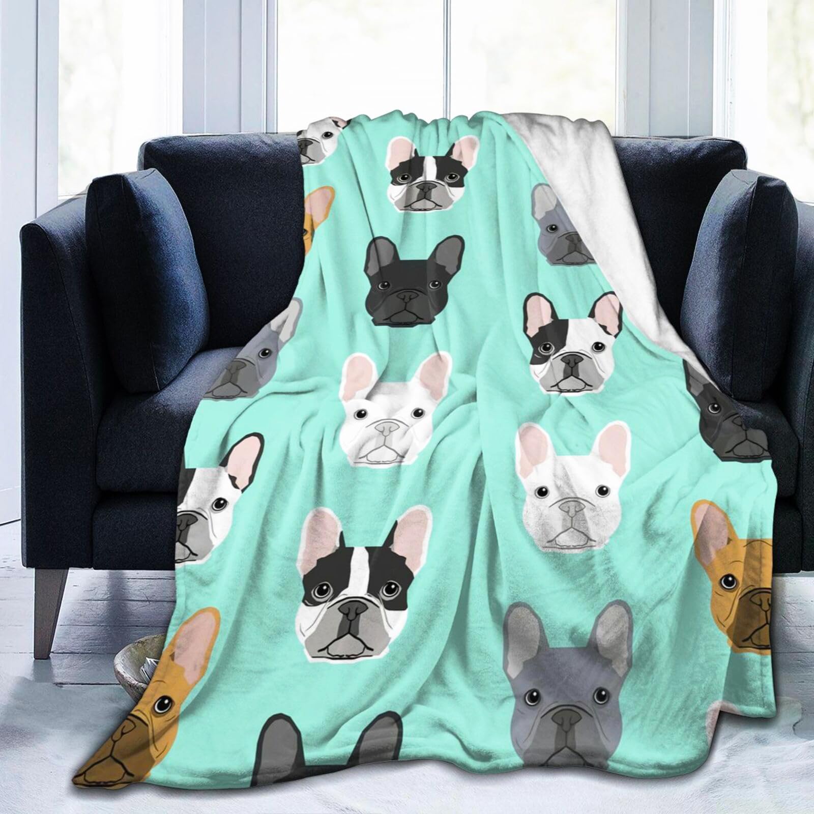 French Bulldog Blanket Dog Soft Cozy Flannel Throw Blankets