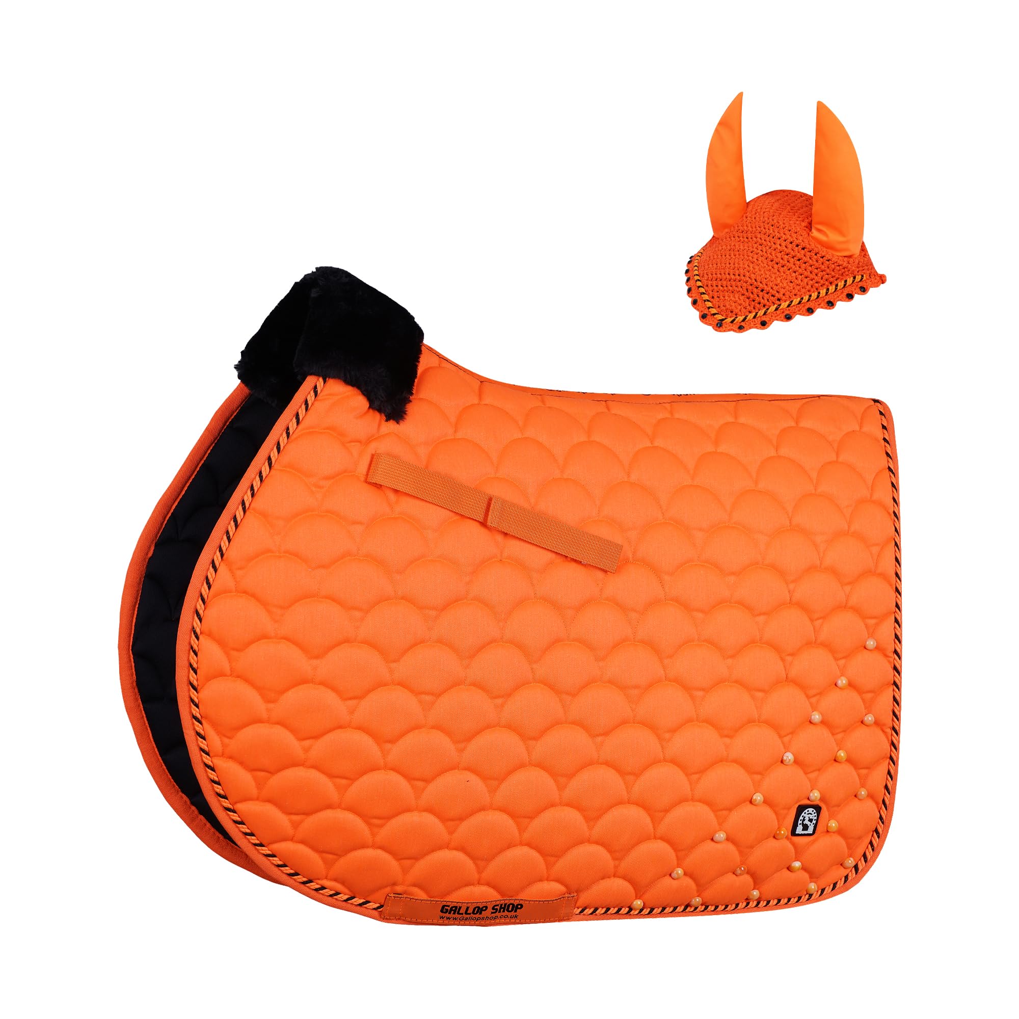 Numnah Jewel Umbrella Style Saddle Pad / Horse Cloth (F.Orange, Cob/Pony)