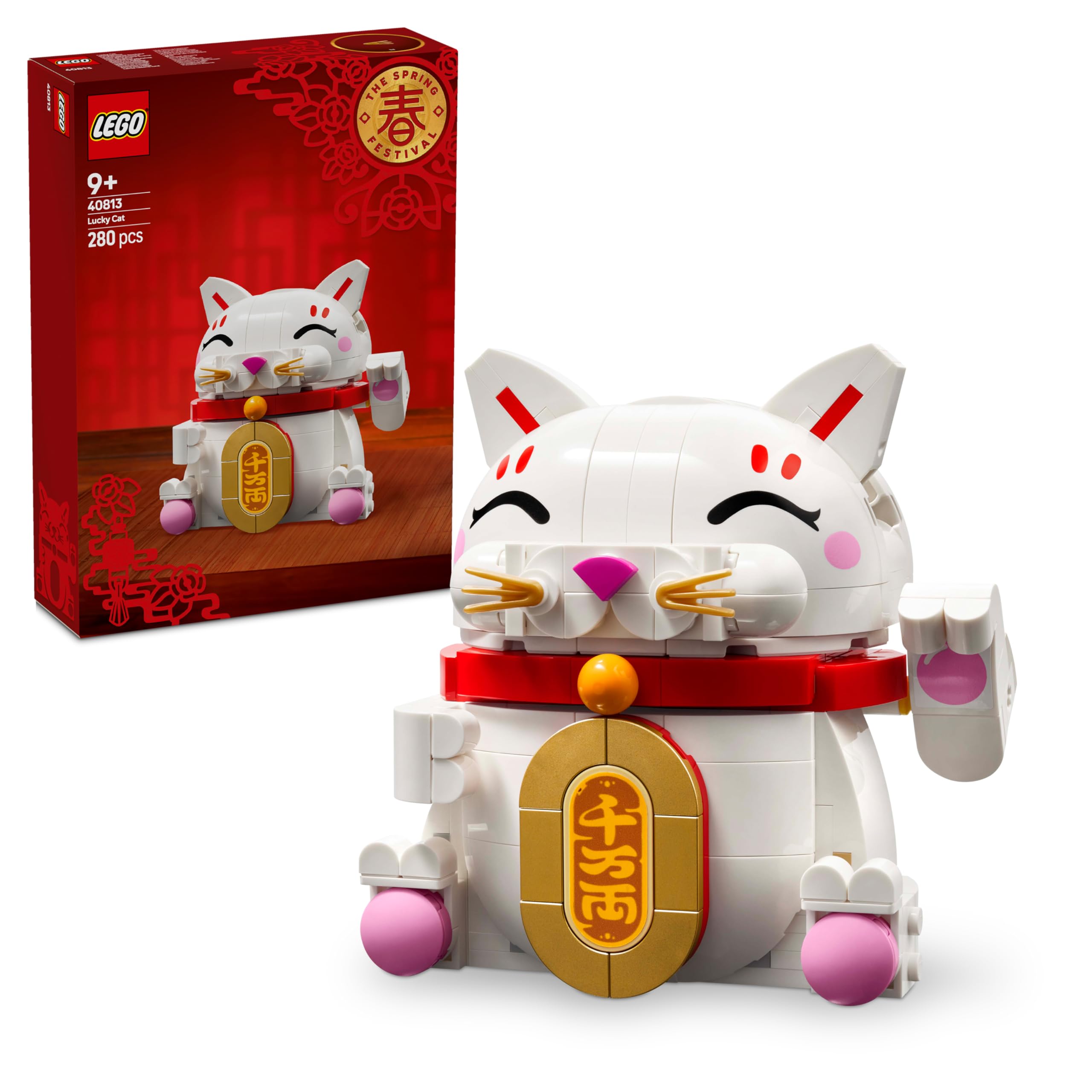 LEGO Lucky Cat Good Luck Decor Piece Building Kit (40813)