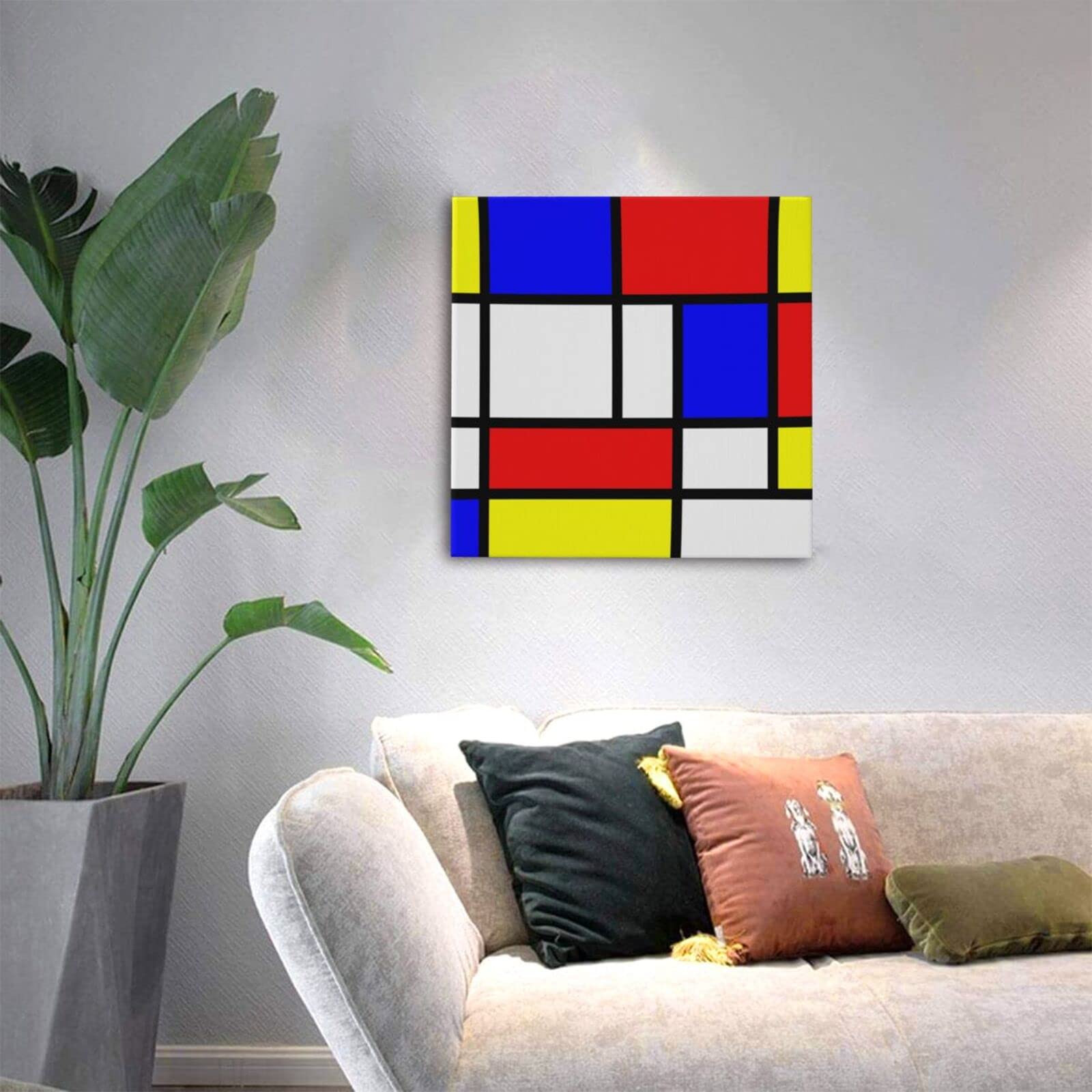 Amazon.co.jp: モンドリアン 抽象画 赤黄青 アートパネル アート