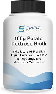 Evviva Sciences Potato Dextrose Broth - Makes ~4L of Potato Dextrose Liquid Broth, Fungal Cultivation, Mycology - Mushrooms & Science Projects, 100 Grams