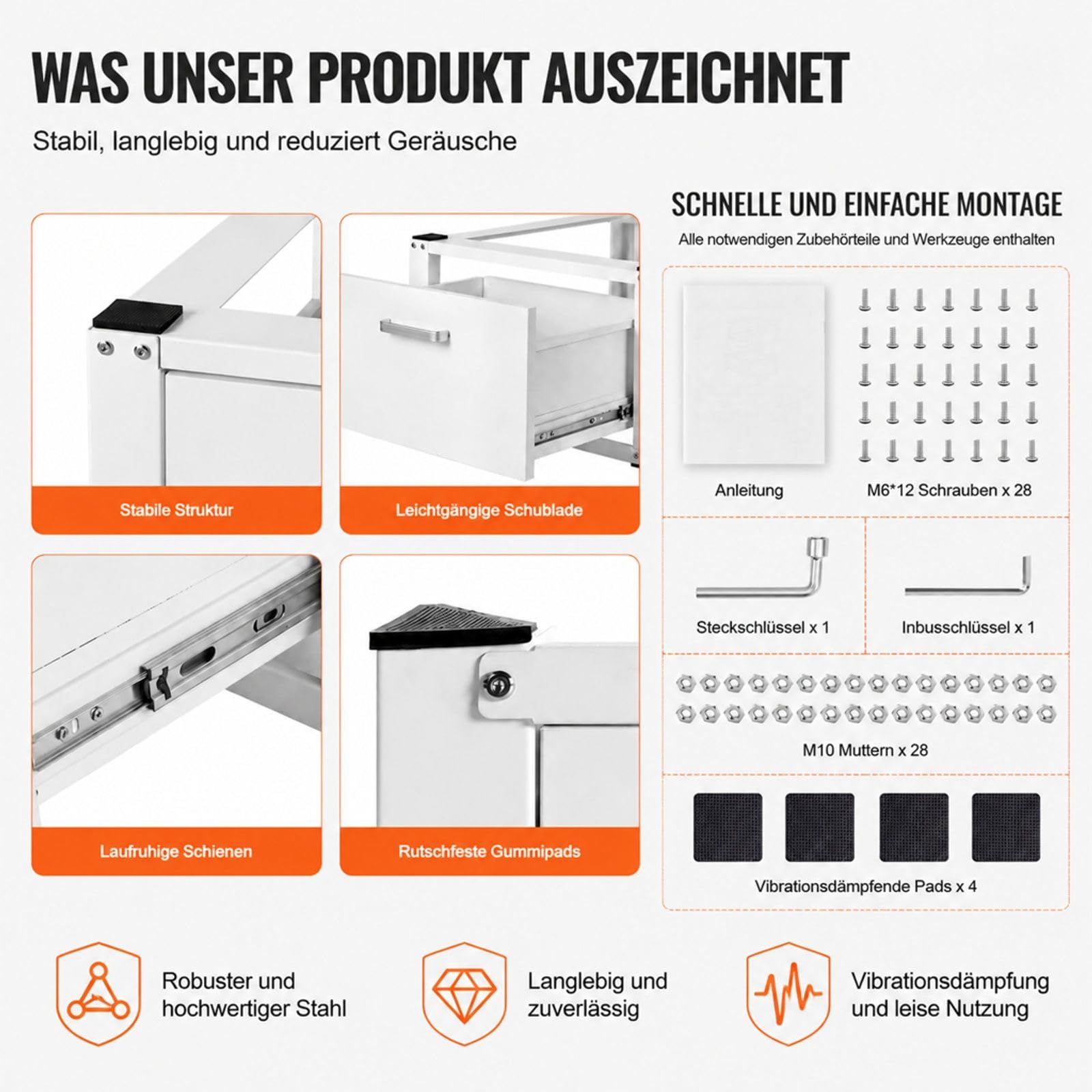 Universeller Waschmaschinen- und Trockner-Sockel mit Schublade, Untergestell für Waschküche mit Zubehör