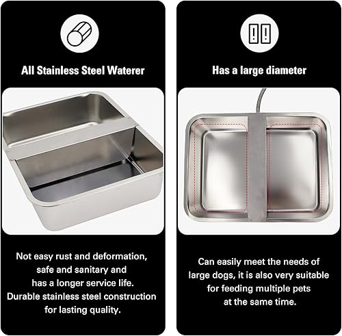 Miniatura 9 de Dispensador automático de agua de 4 galones para perros, bebedero de cerdo, cuenco de agua automático para perros al aire libre, acero sin Stianless