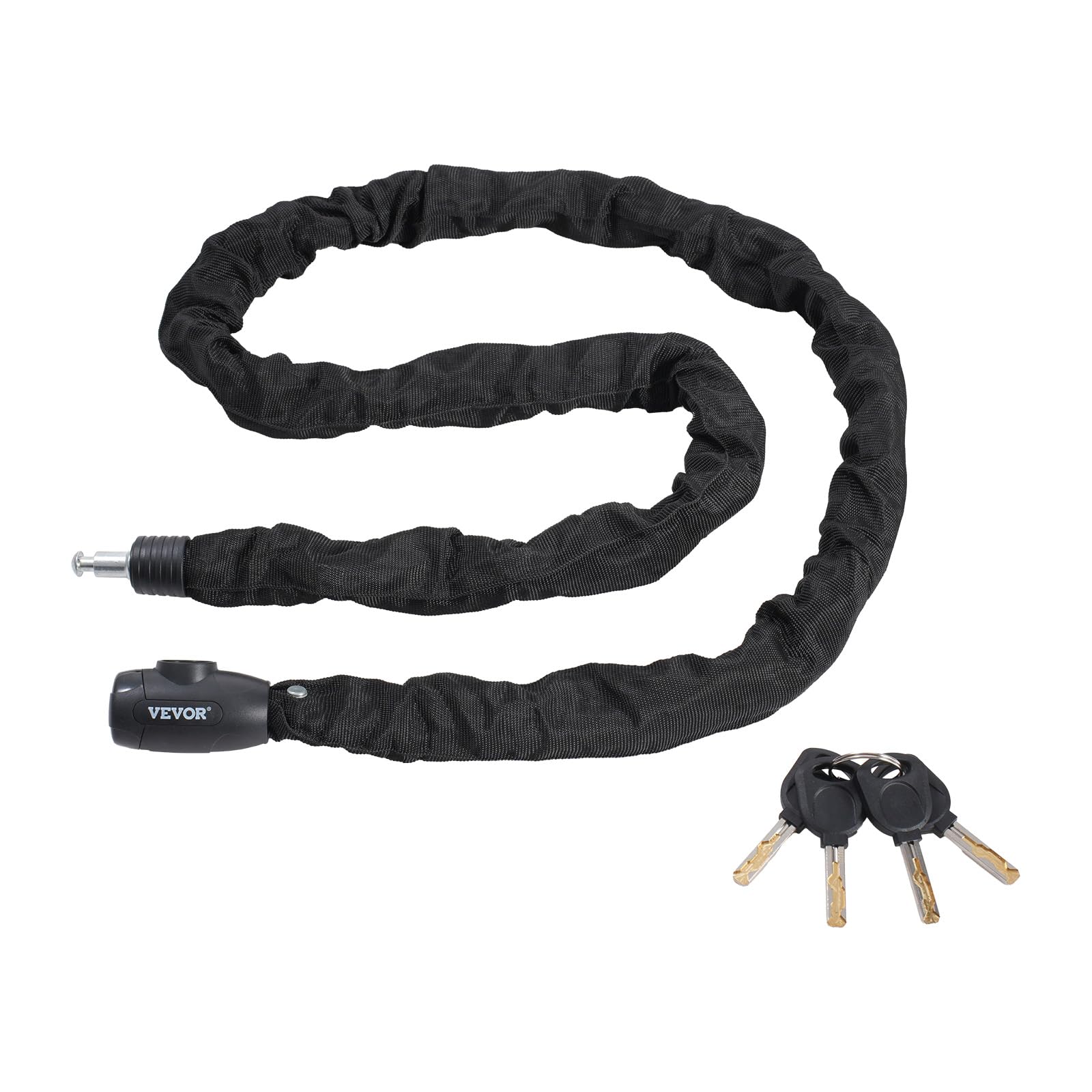 VEVOR Bike Chain Lock, 5.91 Ft Combination Bicycle Chain Lock with 4 Keys, Heavy Duty Anti-Theft High Security Bike Locks, Perfect for Bike, Motorcycle, Scooter, Bicycle, Door, Fence or Gate, 10mm