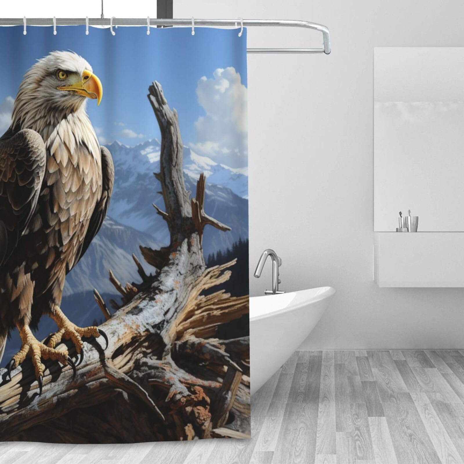 Rideau de douche d'hiver aigle 183x183 cm lavable avec 12 crochets