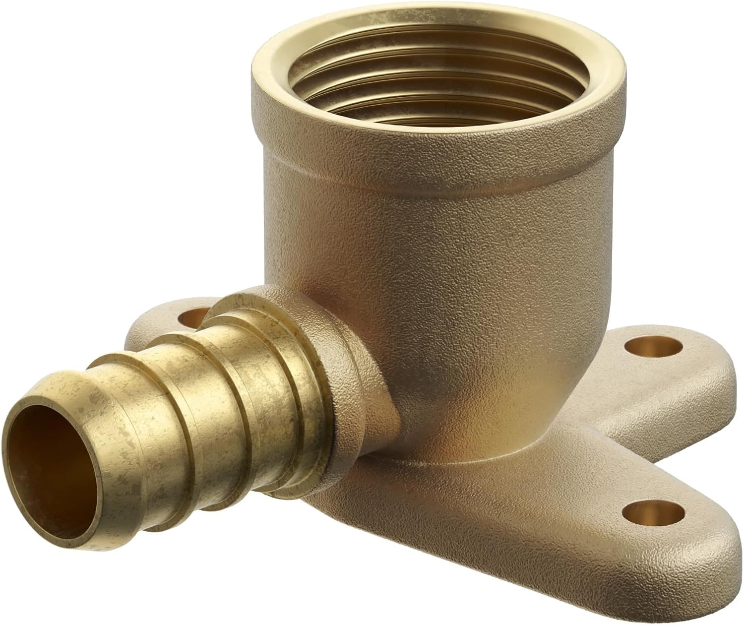 Jones Stephens C76079LF 1/2" FIP Brass PEX 90° Drop Ear Elbow - Brass