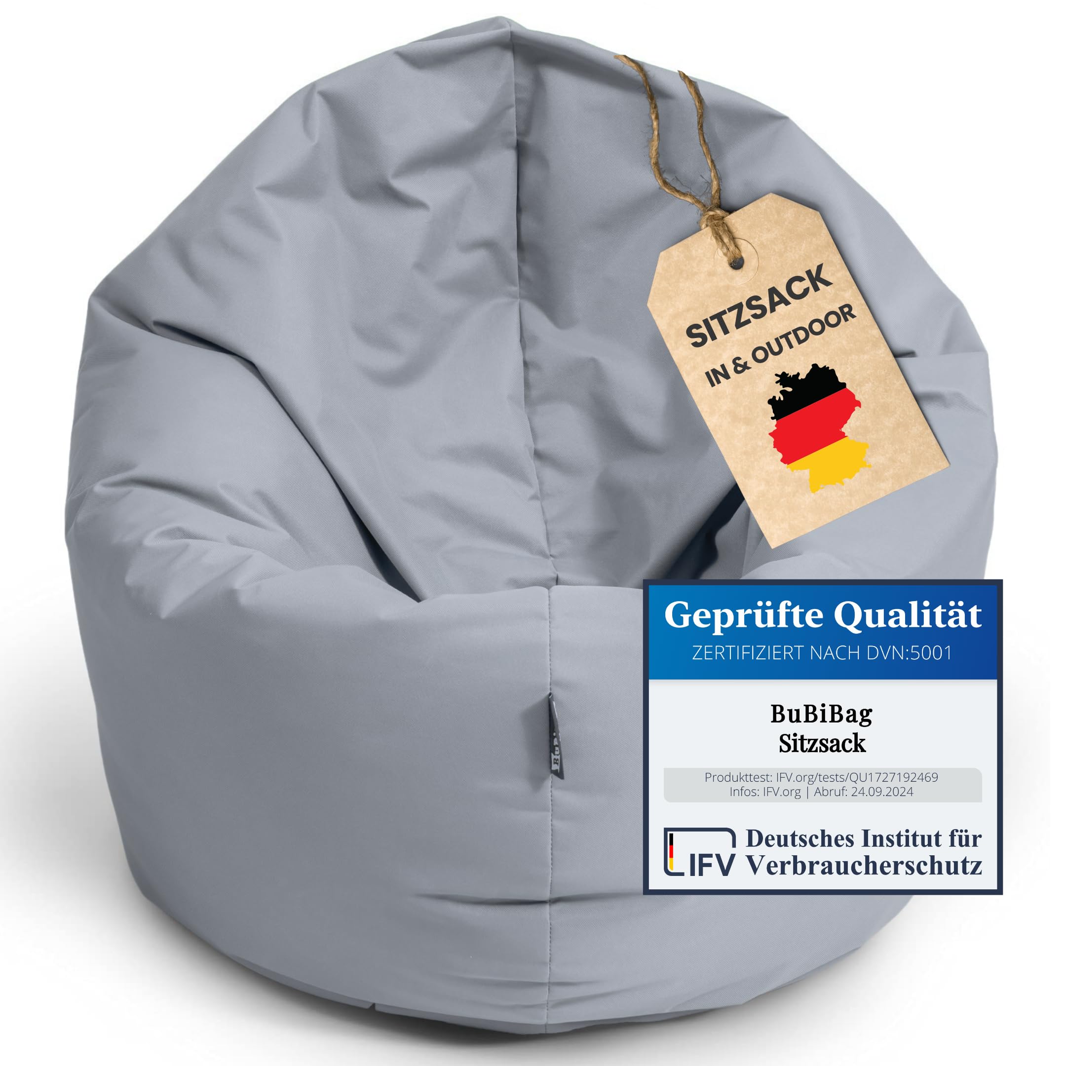 BuBiBag 2in1 - Sitzsack Sitzkissen Jogakissen für Erwachsene, Kinder und Jugendliche - Indoor & Outdoor Beanbag - Gaming Sitzsack