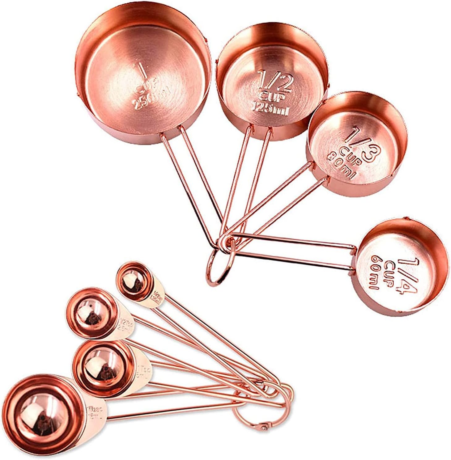 Measuring Spoon Measuring Cup Measuring Spoon Set Cake Measuring Cup Baking Tool Buckle Measuring Cup Measuring Spoon Set Rose Gold 8PS