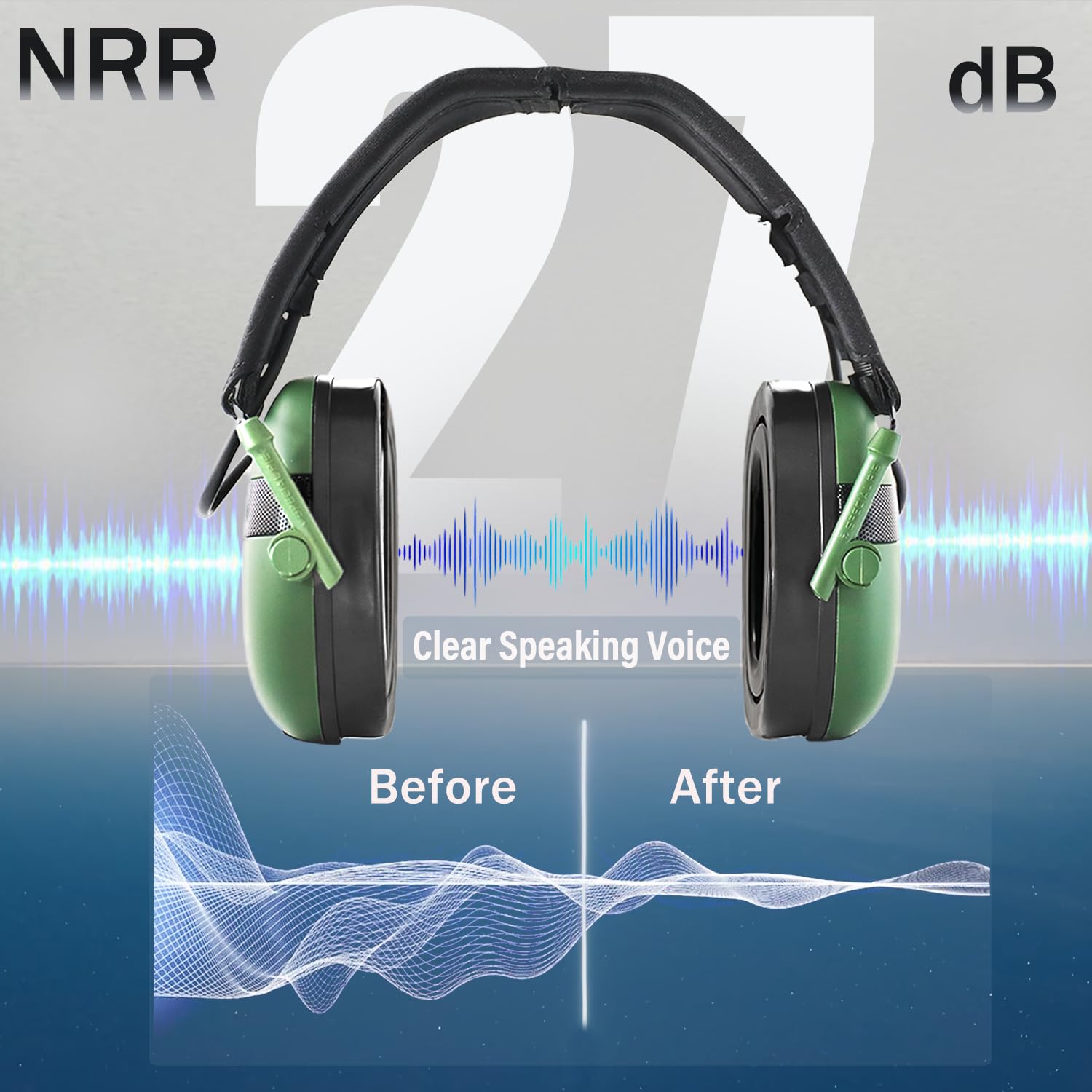 Protección auditiva electrónica para tiro y caza con amplificación de sonido, orejeras NRR de 30 dB con cancelación de ruido