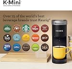Keurig K-Mini Single Serve Coffee Maker, Black | Single-Serve K-Cup Brewer, Brews 6-12 Oz, One-Cup Reservoir, Cord Storage, Under 5 Wide