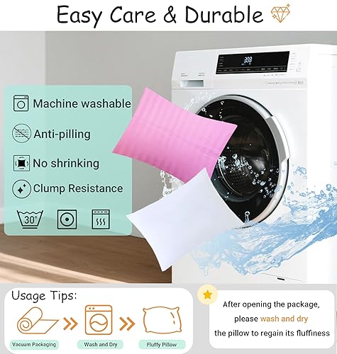 Miniatura 10 de Almohada para niños pequeños con funda de almohada, almohadas orgánicas de 13 x 18 pulgadas para dormir, almohada suave y transpirable para niños