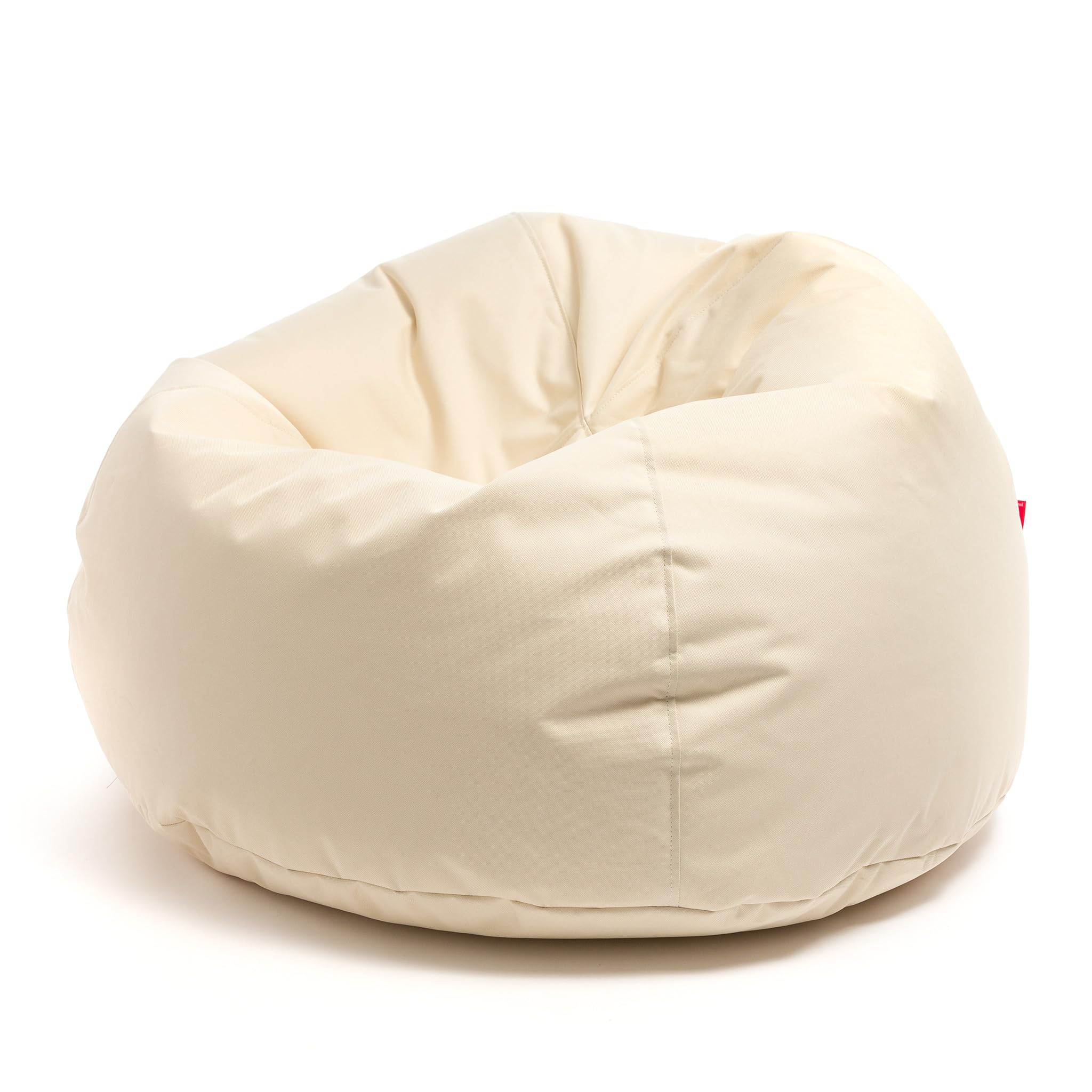 Ecopuf - Pouf Poltrona Sacco Crema Taglia L - Puffo Per Sedersi da Esterno e Interno - Puff in Tessuto Antistrappo Impermeabile - Imbottitura in Palline di Polistirolo - Dim 95x65 cm