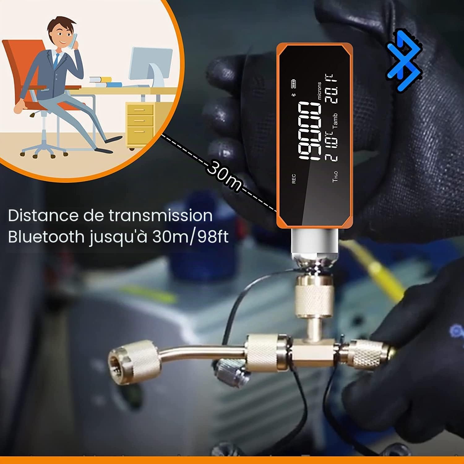 Elitech Vide numérique et manomètre pour CVC, automobile, réfrigérant