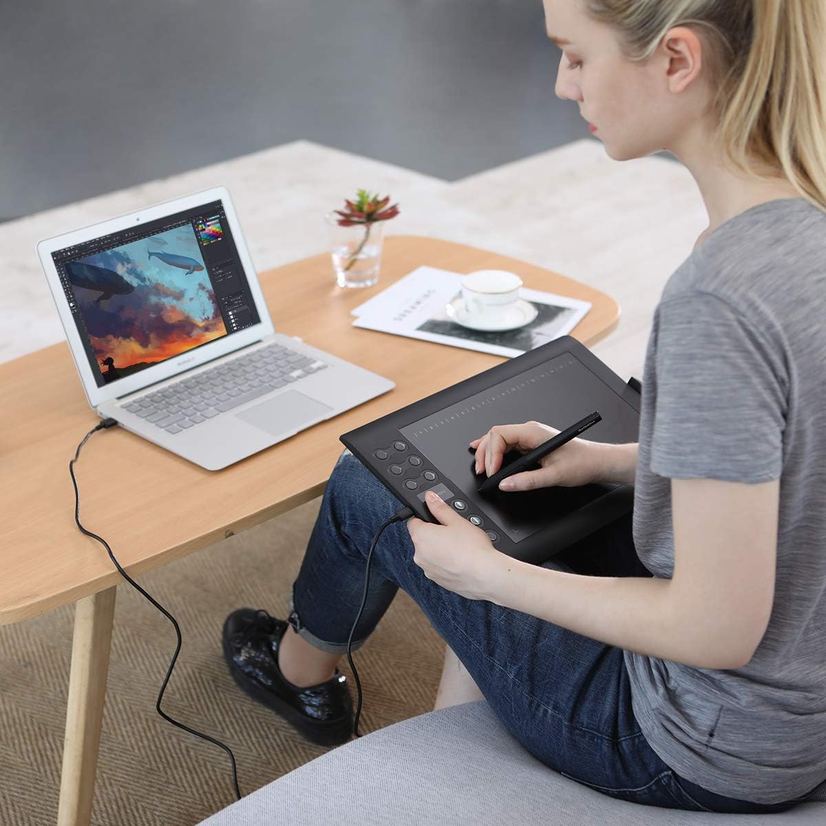 Blасk Frіdау - 70% оƒƒ GAOMON M106K 10 x 6 Inches Painting Digital Graphics Pen Tablet with 12 Express Keys and 16 Softkeys