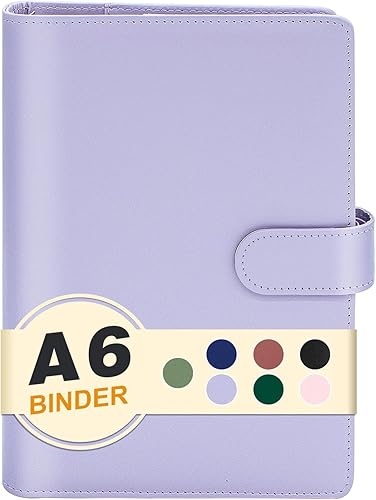 Miniatura 15 de Carpeta A5 con 6 anillos, mini carpeta de tarjetas fotográficas para papel de relleno A5, planificador personal de hojas sueltas con cierre de Negro