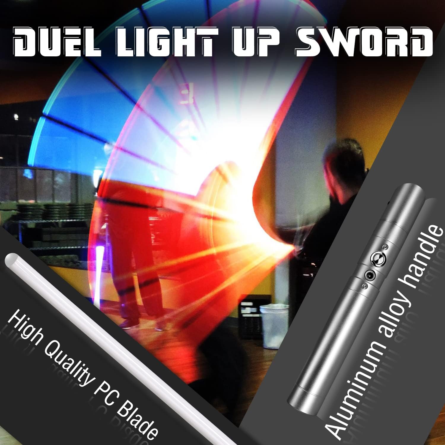 Lightsaber RGB 7 Color Metal Hilt Light Saber Swing USB Rechargeable Light Sword with Sounds Effect for Kids Adults