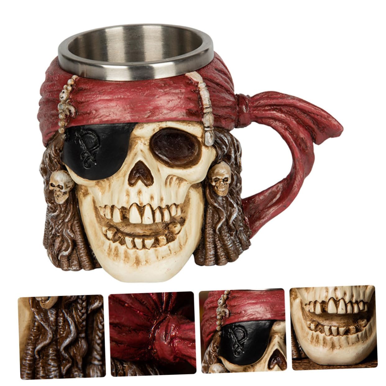 PRETYZOOM 2 Piezas De Copa De Calavera Pirata Vasos De Pinta Taza De Café De Calavera Jarra De Cerveza Esqueleto Taza De Halloween De Cerveza s De Agua De Leche Jarra Pirata
