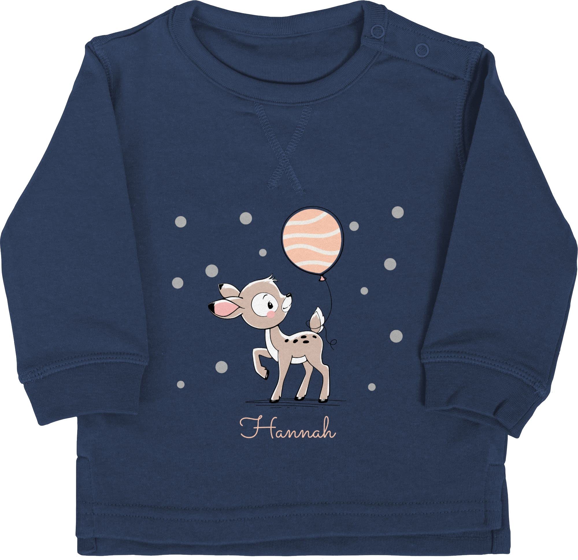 Personalisiertes Baby Langarmshirt Mit Rehkitz Motiv - Süßes REH Design Mit Namen
