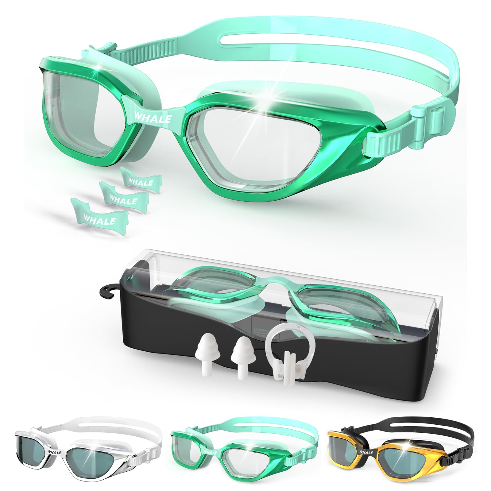 Whale Swim Goggles Adult Swim Goggles Anti Fog Swimming Goggles Wear Comfortable Polarizing Swim Goggles Adult/Unisex