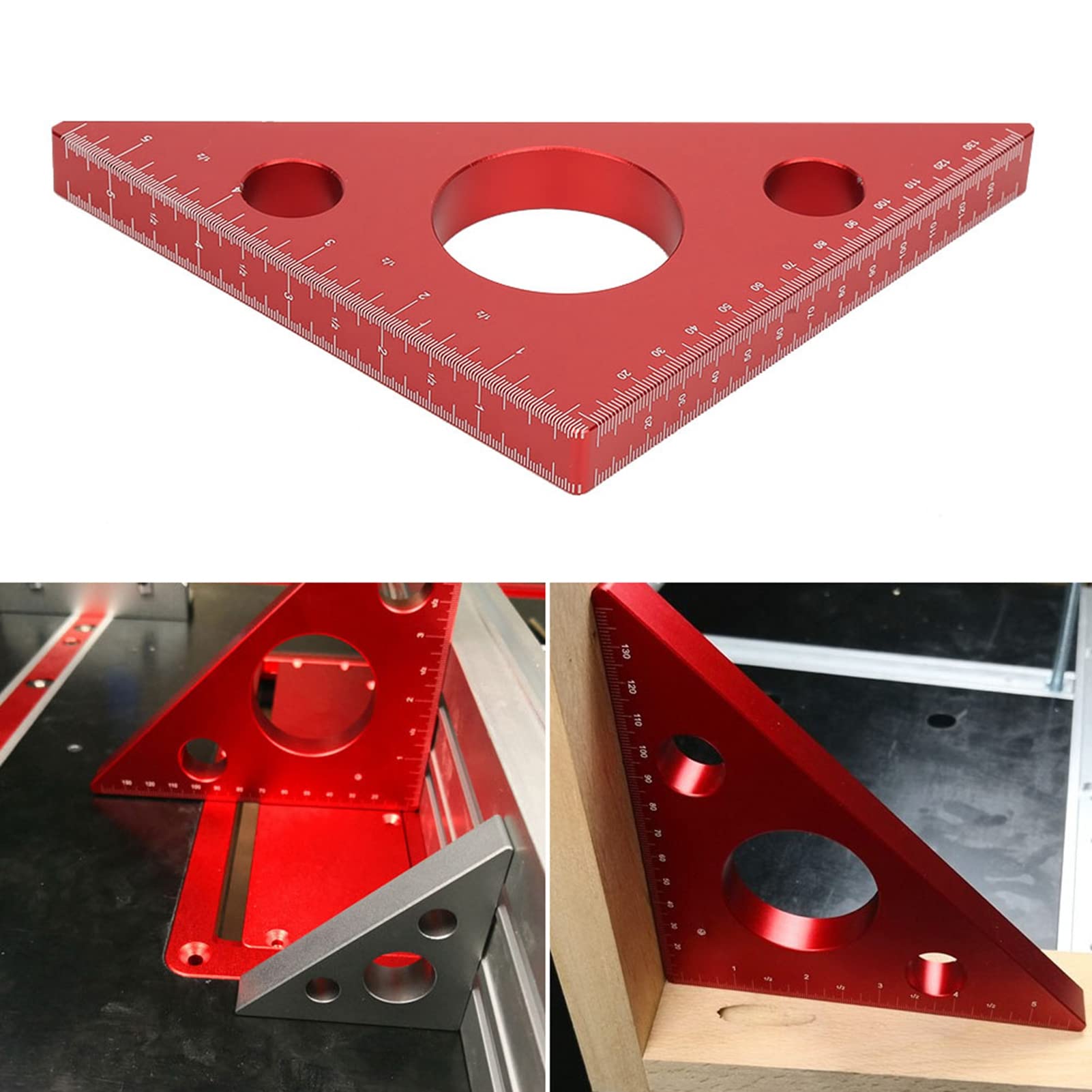 Aluminum Alloy Right Angle Ruler Woodworking Measuring Gauge, Ruler, DIY Measuring Tool with Clear Scale for Router Bit Height, Table Saw Height Usage