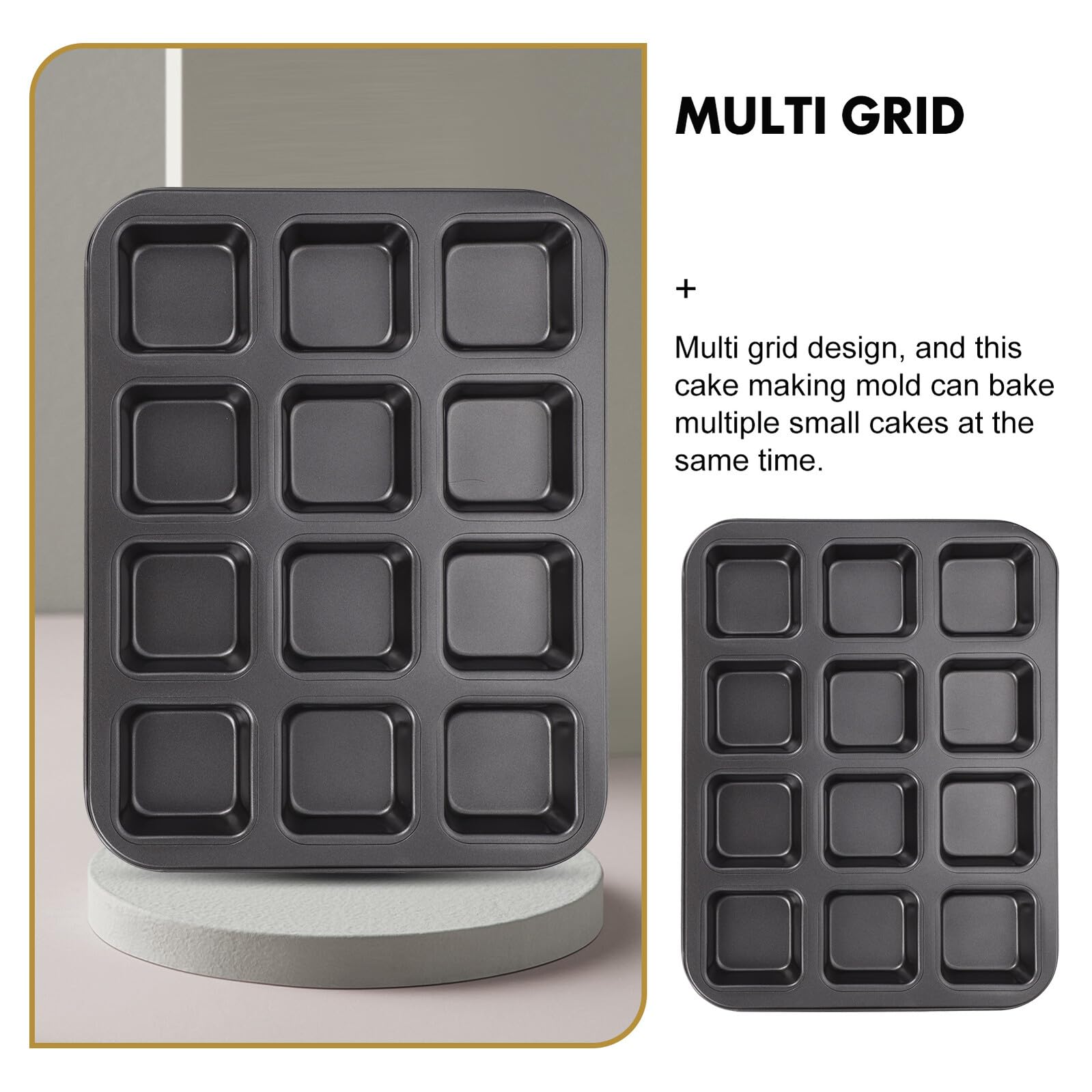 TOYANDONA Kohlenstoffstahl Antihaft mit Mehreren Gittern Backform Brownie
