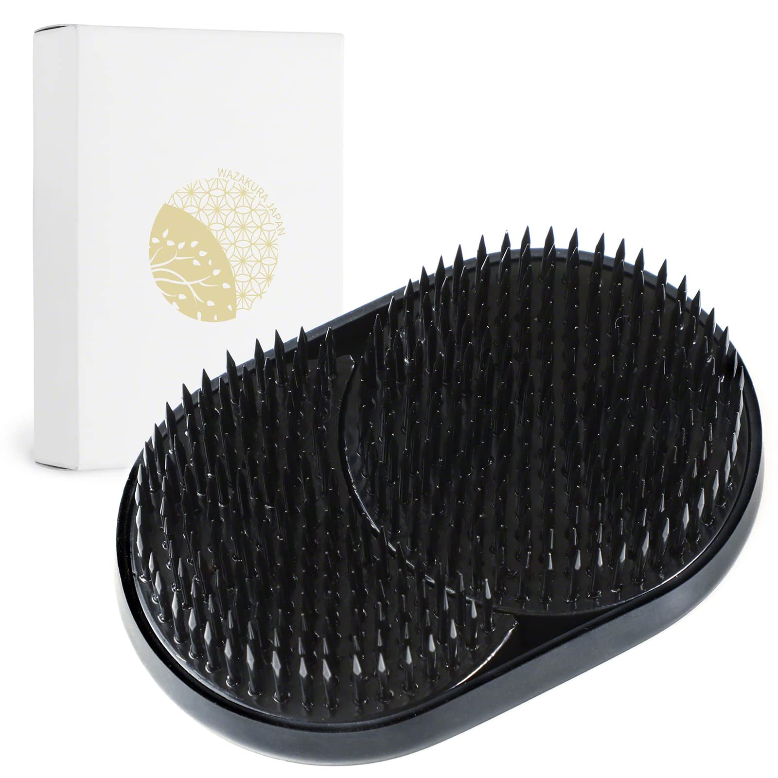 Wazakura Kenzan Sole E Luna Intrecciato Per Ikebana 93X59Mm, Realizzato In Giappone, Porta Fiori Giapponese Pin Frog Per L'arrangiamento Floreale - Kenzan Sole E Luna Nero-image