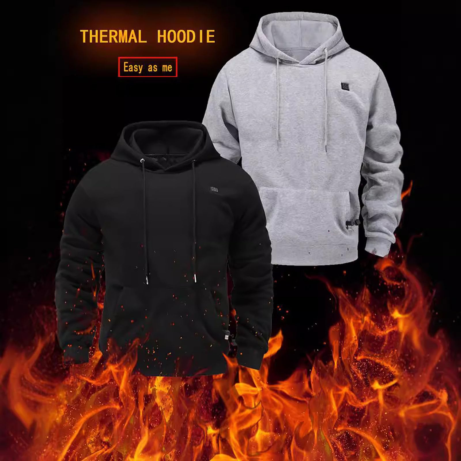 Sudadera con capucha para hombre, forro cálido, para hombre, manga larga, mezcla de algodón, poliéster, corte casual, deporte, exterior, otoño e invierno