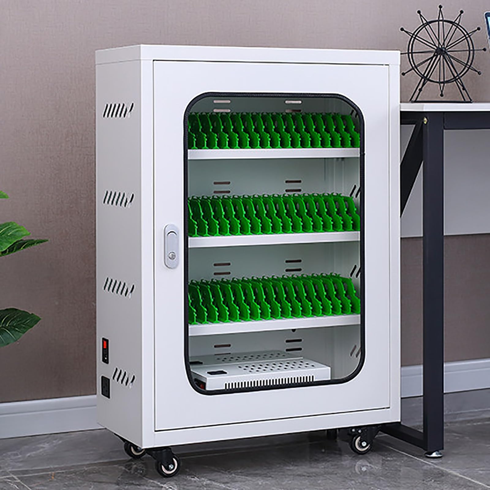 GTHTUHFD Rechargeable Phone Charging Lockers With Wheels - Secure Storage Carts For Students Employees And Tourists - Mobile Device Charging Stations