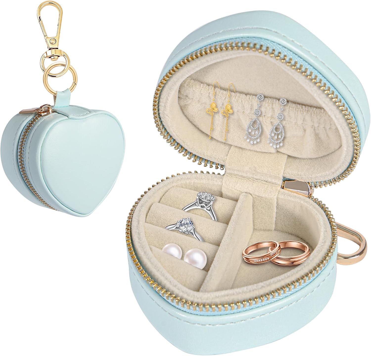 Mini Travel Jewelry Storage Case Sky Blue