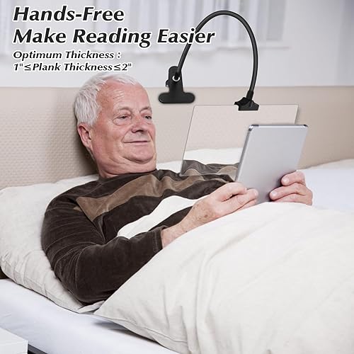Miniatura 5 de Lupa 5X con clip, lupa de página grande de 10 x 6 pulgadas con abrazadera cuello de cisne flexible ajustable, lupa con clip para pasatiempos