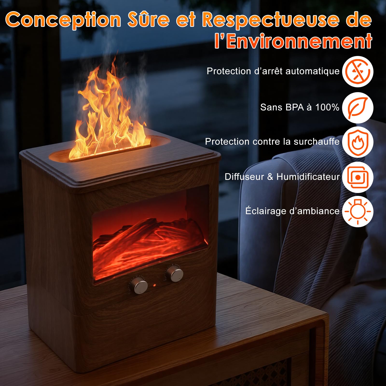Diffuseur Huiles Essentielles en Céramique, Diffuseur de Parfum Electrique Ultrasonique Diffuseur Huile Essentielle pour la Maison, Yoga (Flamme 3L)