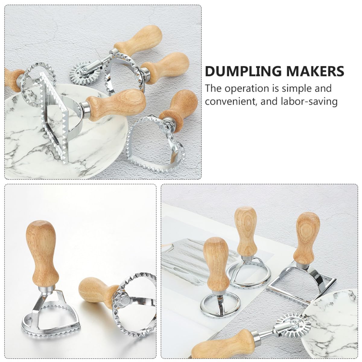 4 Piezas Moldes de Aleación para Galletas y Dumplings Diversas Formas, Herramienta para Hornear Sencilla y Que Ahorra Trabajo, Adecuado para Repostería Casera