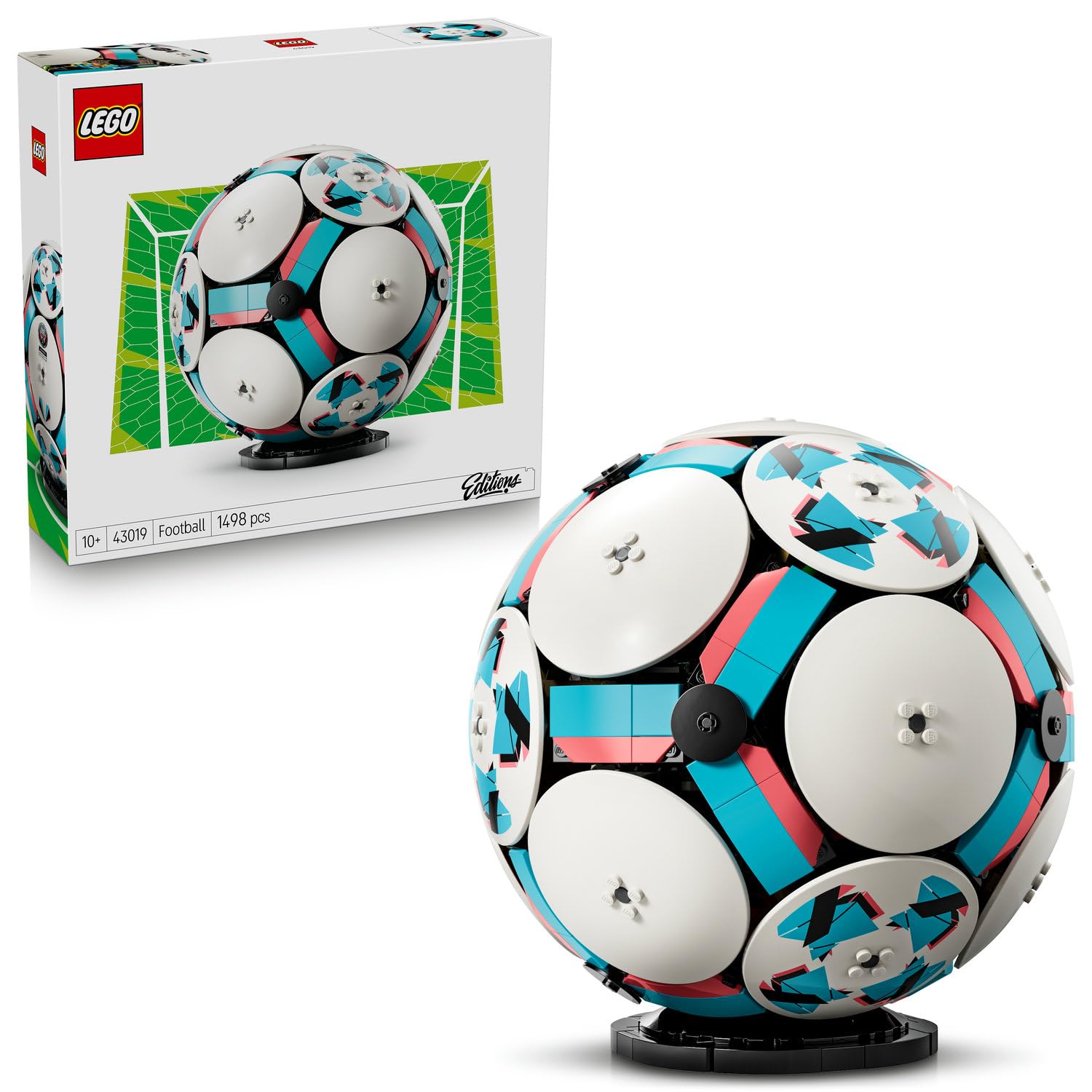 LEGO Editions Futbol Topu 43019-10 Yaş ve Üzeri Çocuklar için İç Tarafında Hareket Eden Mikro Stadyum Kutlama Sahnesi Bulunan Yaratıcı Dekoratif Oyuncak Yapım Seti, Hediye Fikri (1498 Parça)