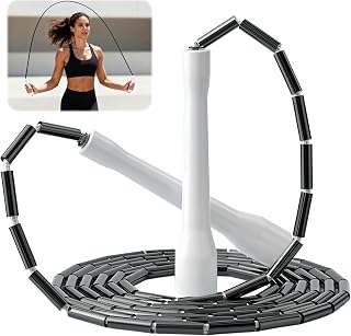 Beaded Jump Rope Adjustable with Unbreakable Handles Shatterproof Beads for Enhanced Fitness Training Ultra-Wearproof Non-Kinking PVC for Adults Men & Women Designed for All Levels & Indoor/Outdoor