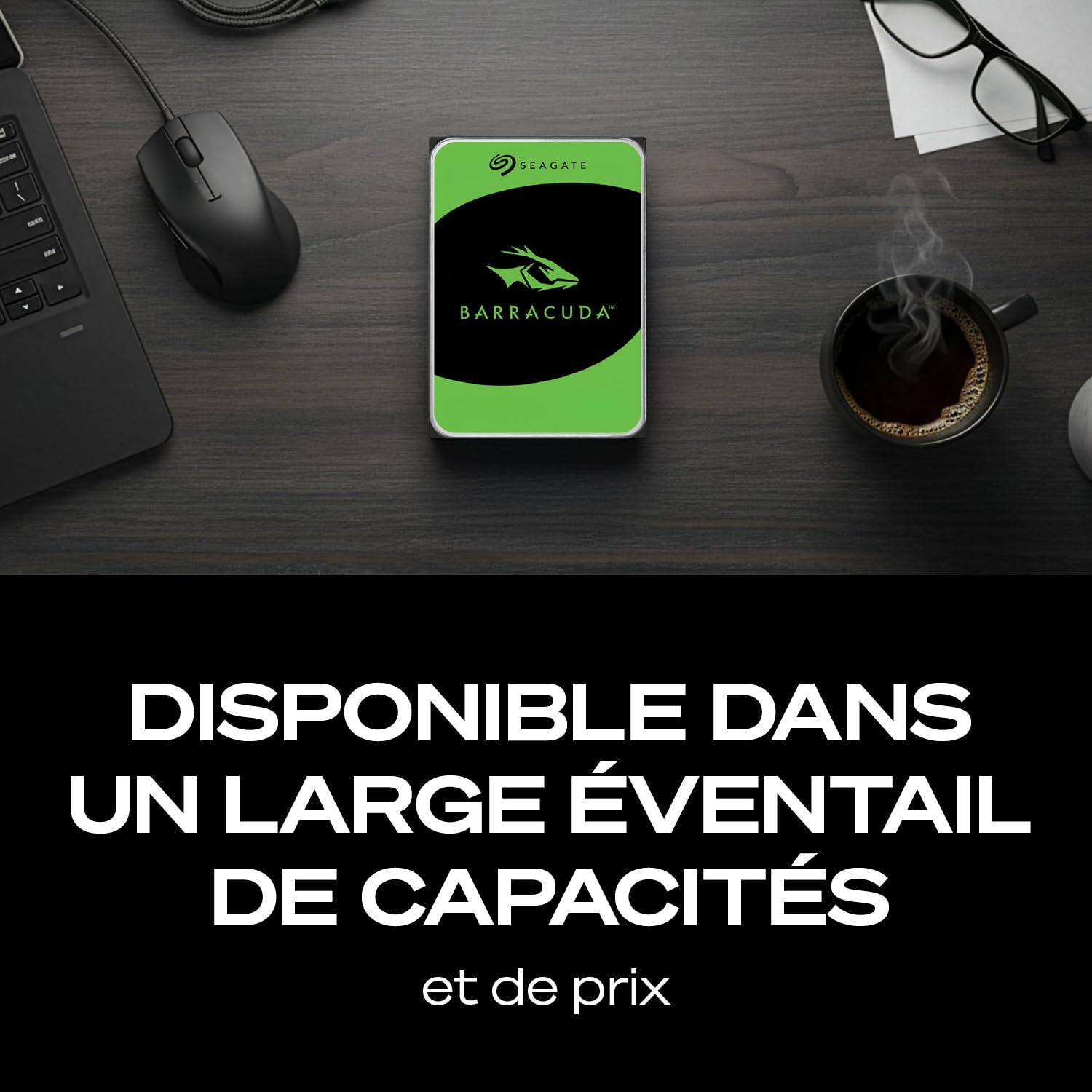 Seagate BarraCuda 8To Disque dur interne HDD 3.5 pouces SATA 6 Goit/s 5400 tr/min 256 Mo cache ST8000DMZ04