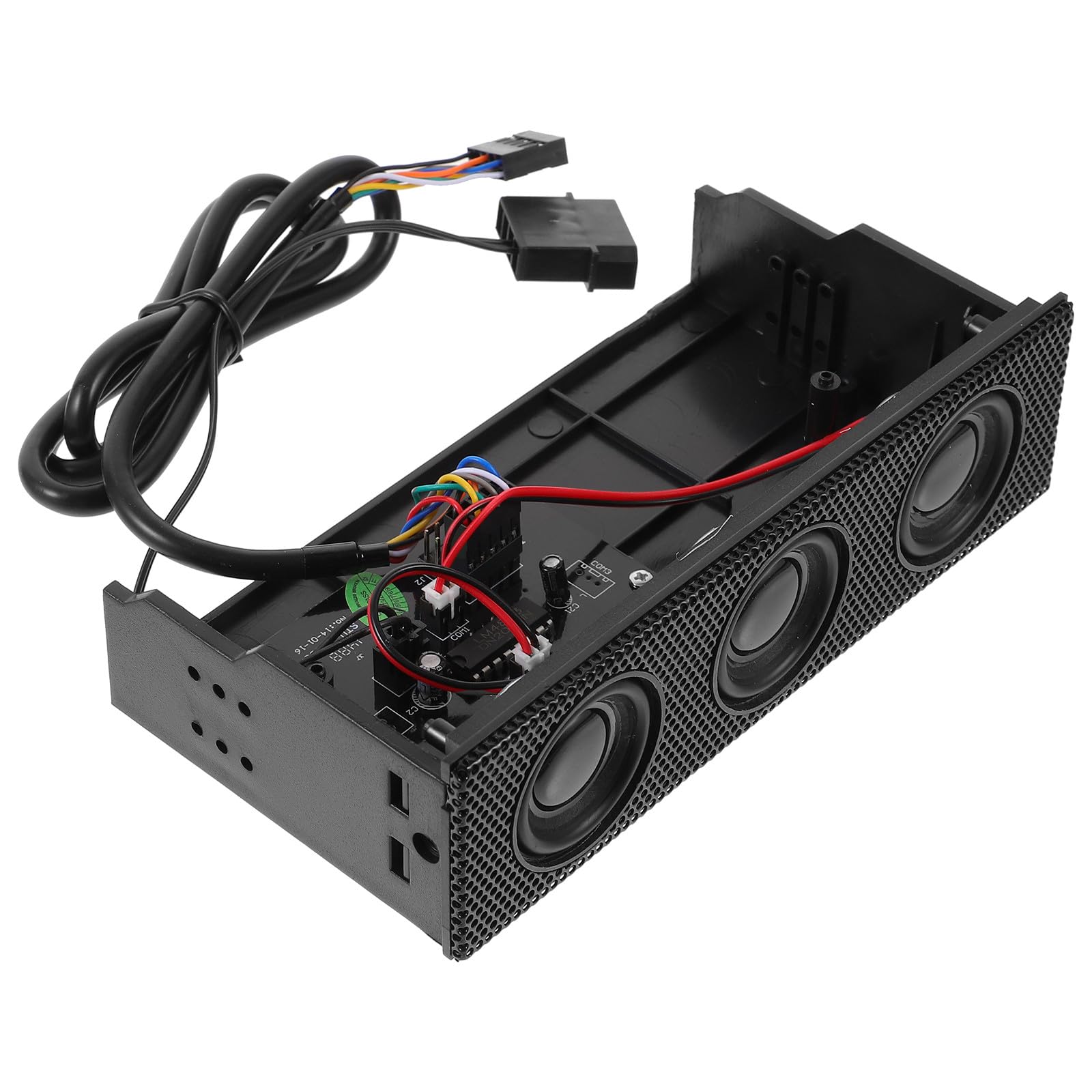 TEHAUX Altoparlante Frontale per PC Nero Stereo, Resistente al Calore, per Case Computer Suono Surround Immersivo, Accessorio Audio per Computer da Scrivania