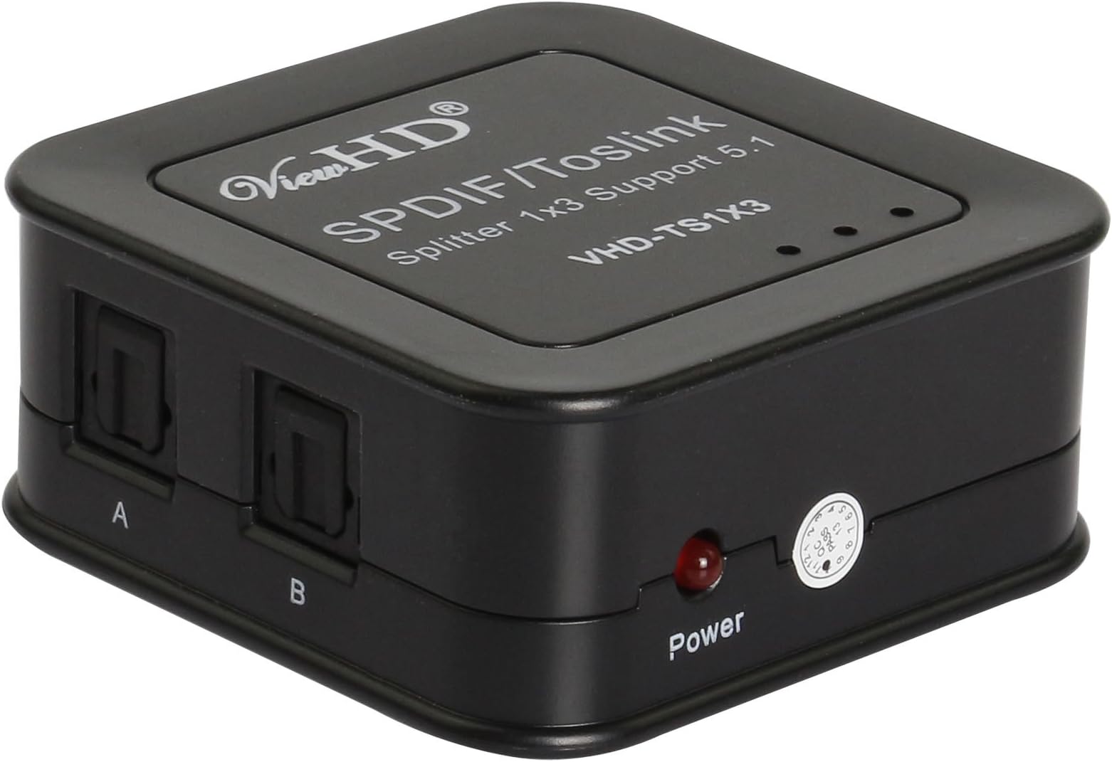 ViewHD SPDIF | TOSLINK Digital Optical Audio Splitter 1x3 One Input to Three Outputs | VHD-TS1X3