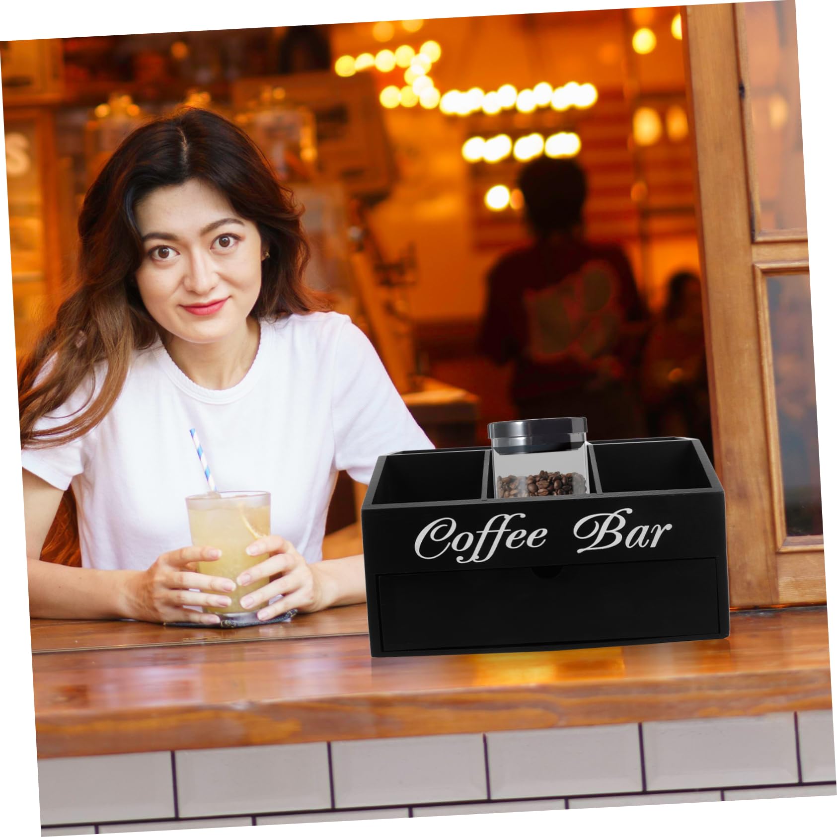 Kaffee Station Organizer Aus Holz Multi-funktionale Aufbewahrung Für Kaffee Tee Und Zubehör Stilvolles Design Für Küche Büro Platzsparender Organizer Mit Fächern