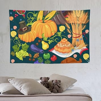 Cxassev Cartoon Cuisine Tapestry Wall Hanging Art for Bedroom Dorm Living Room 40x60