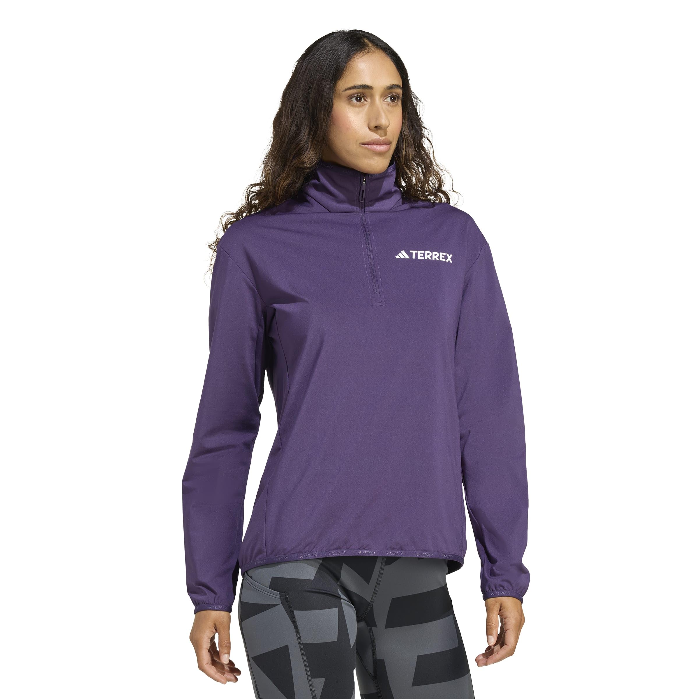 adidas Kobiety Terrex Multi CLIMAWARM Half Zip Tech Fleece Jacket, aurora plum, S