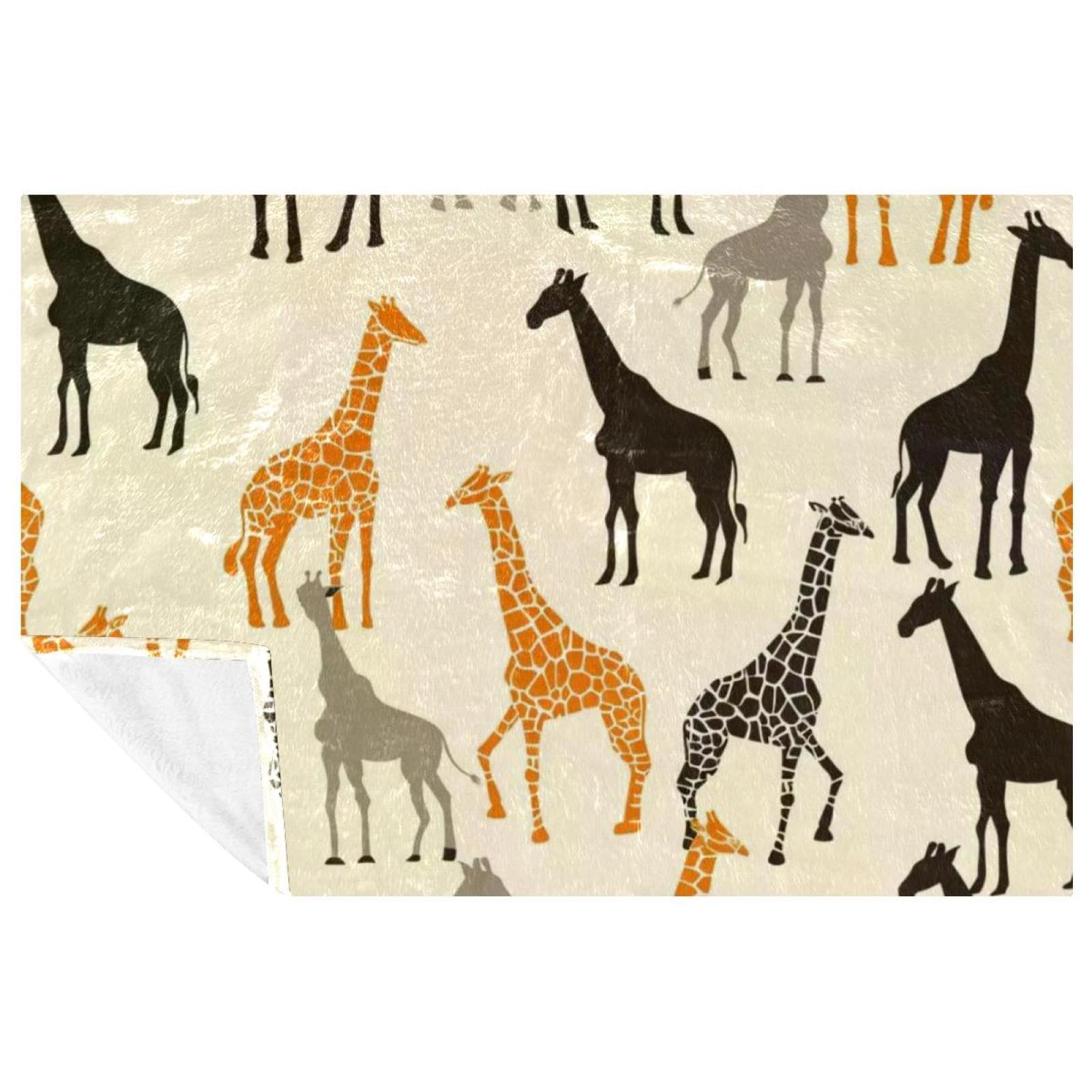 Couverture imprimée girafe pour pique-nique et camping en plein air