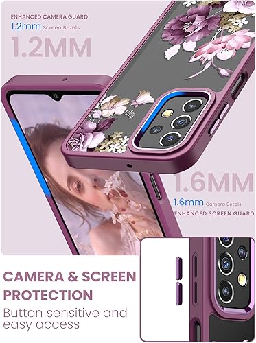 Miniatura 10 de Dretal Funda para Samsung A23 4G5G, Galaxy A23, protector de pantalla de vidrio templado, grado militar, parte trasera dura y borde suave, funda